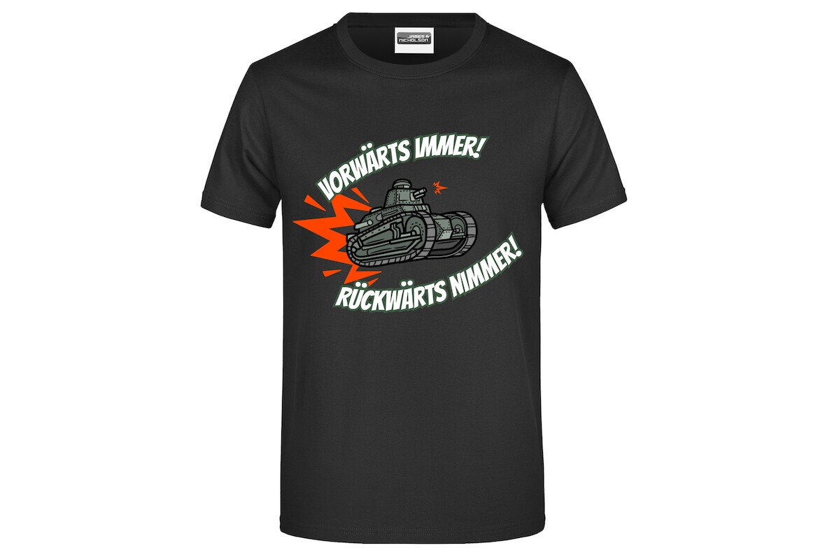 T-Shirt "Vorwärts immer - Rückwärts nimmer!" für Herren vorn