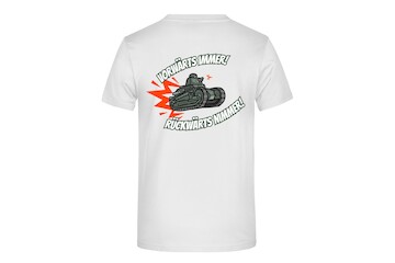 T-Shirt "Vorwärts immer - Rückwärts nimmer!" für Herren hinten