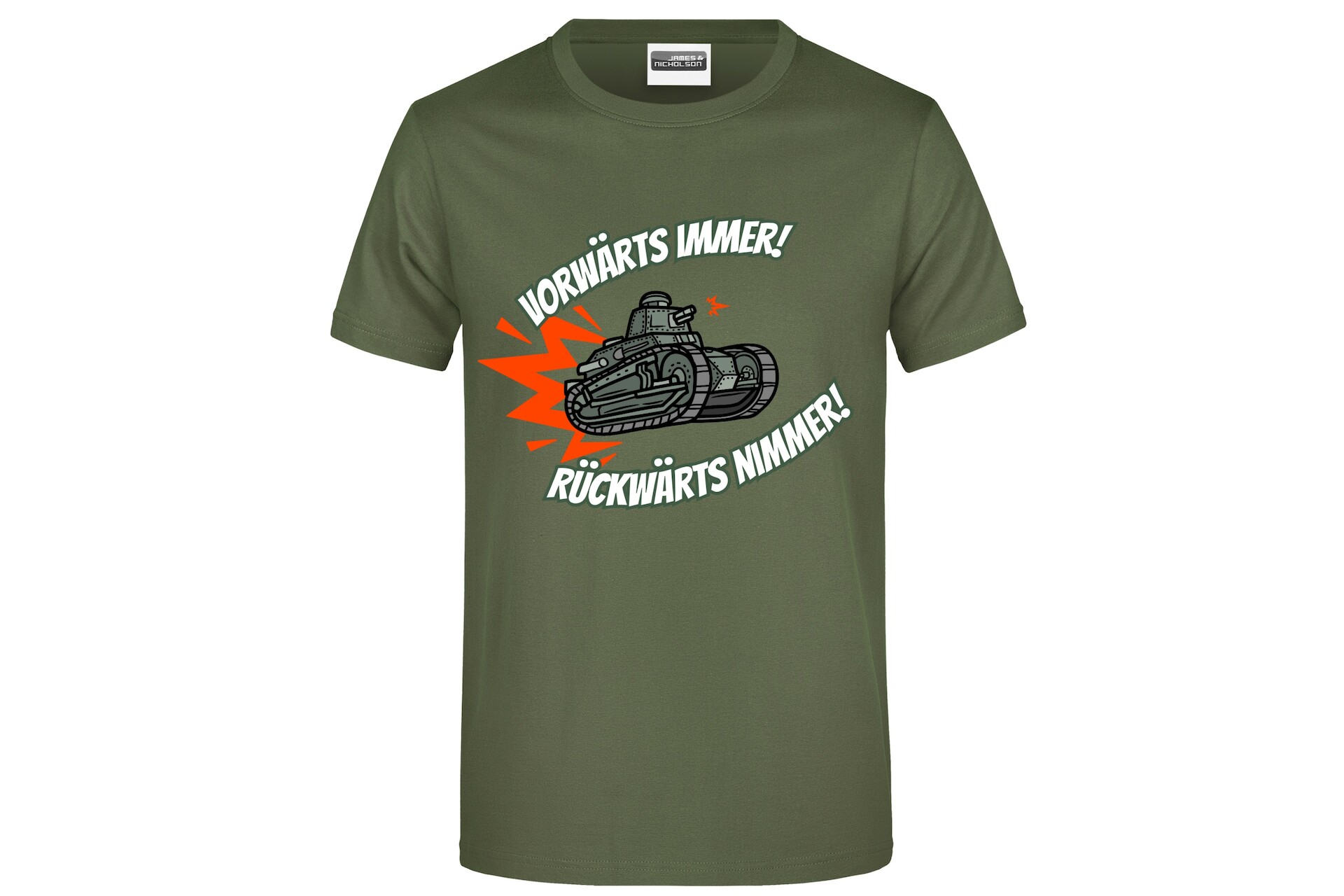 T-Shirt "Vorwärts immer - Rückwärts nimmer!" für Herren vorn