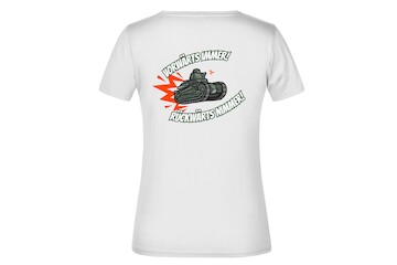 T-Shirt "Vorwärts immer - Rückwärts nimmer!" für Damen hinten