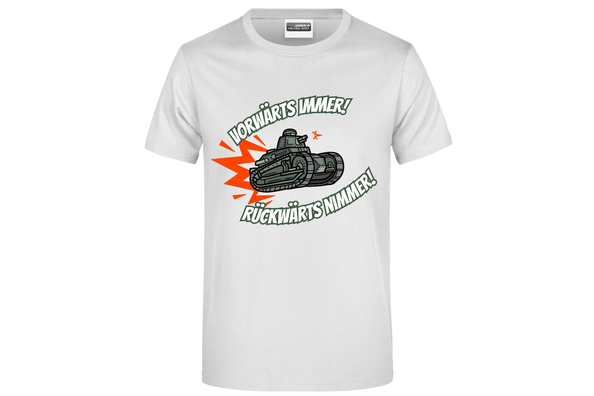 T-Shirt "Vorwärts immer - Rückwärts nimmer!" für Herren vorn