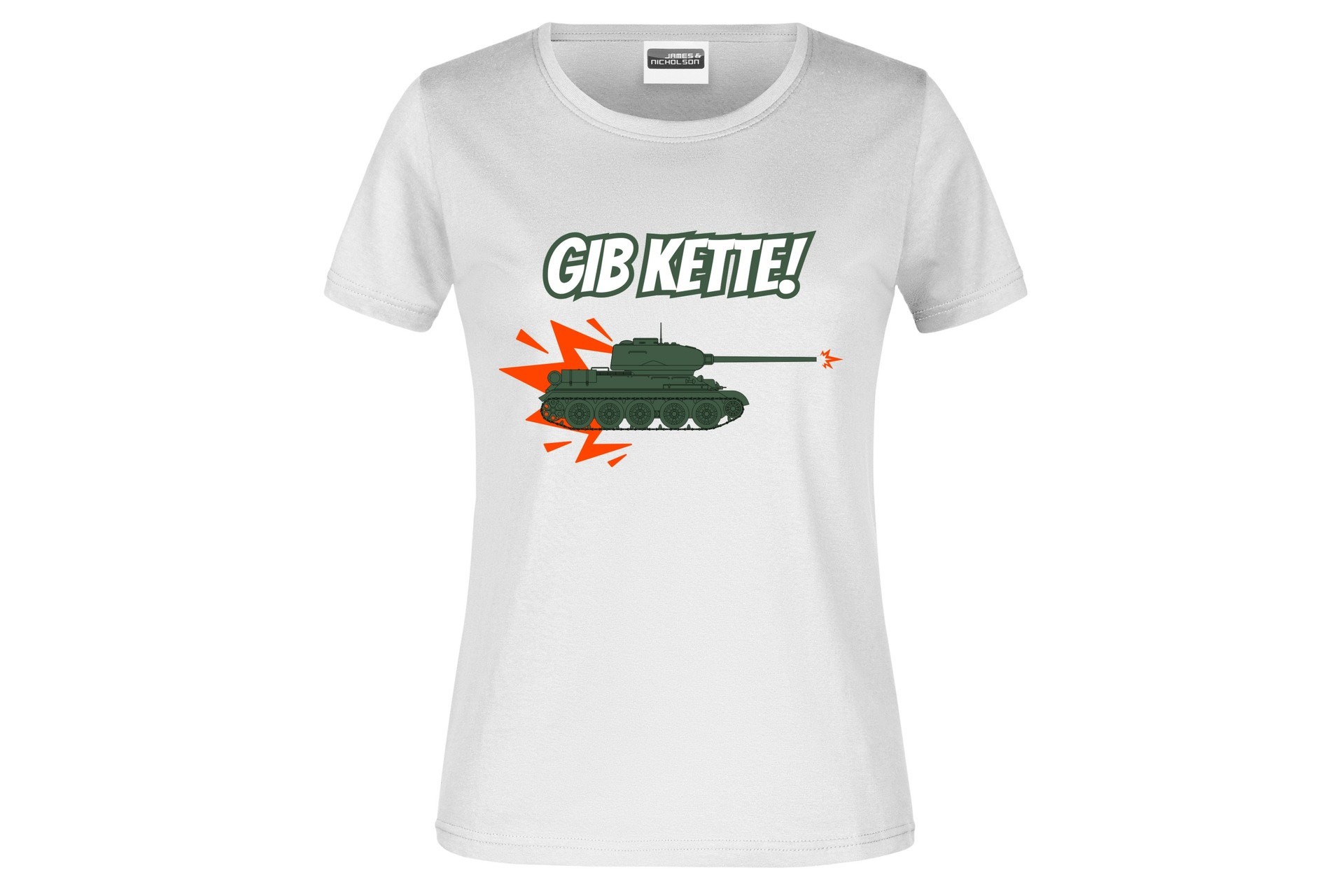 T-Shirt "Gib Kette!" für Damen vorn