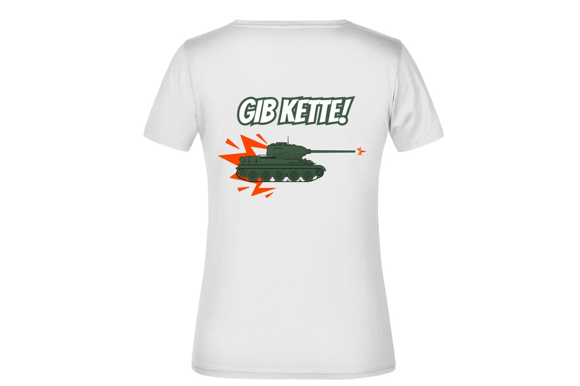 T-Shirt "Gib Kette!" für Damen hinten