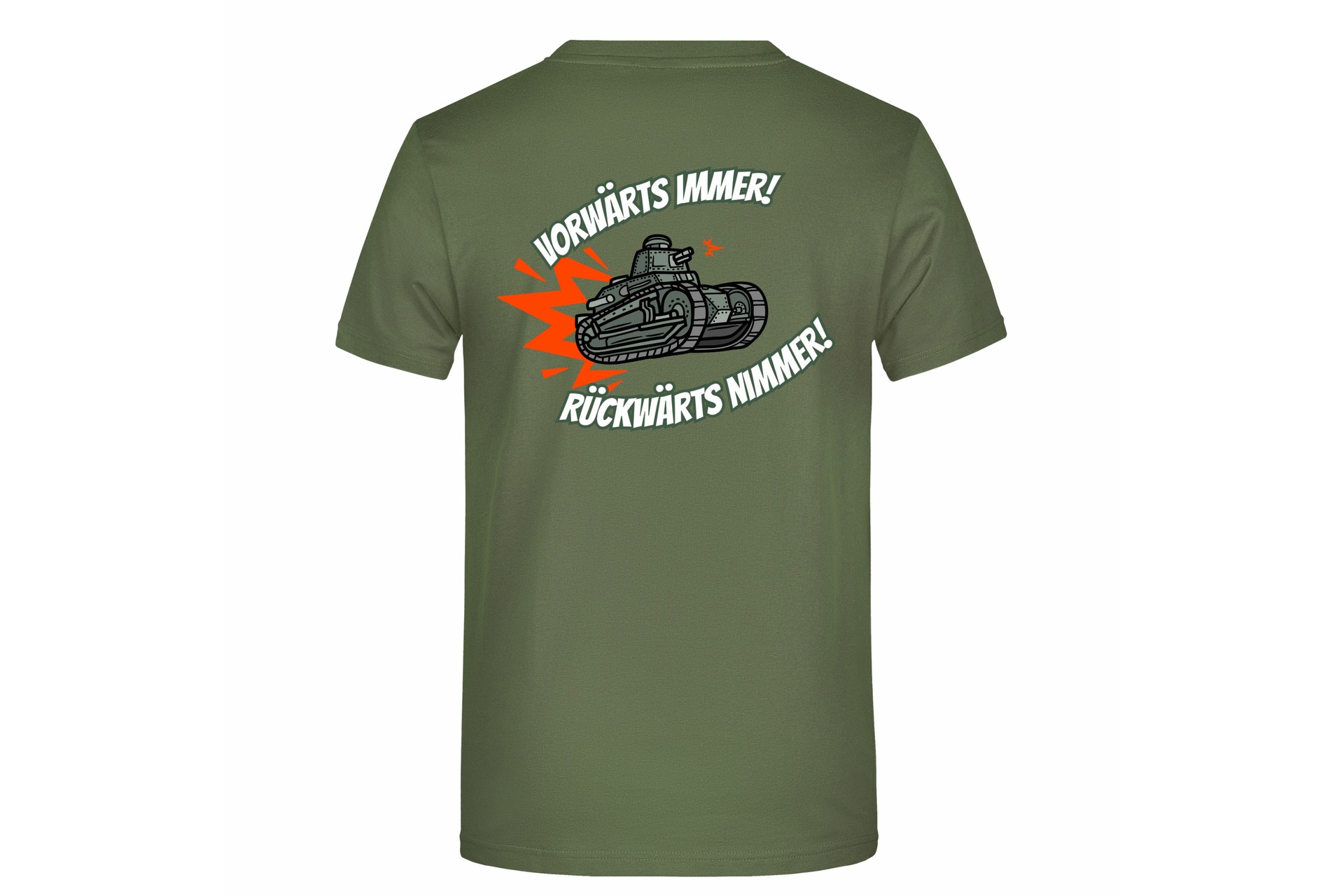 T-Shirt "Vorwärts immer - Rückwärts nimmer!" für Herren hinten