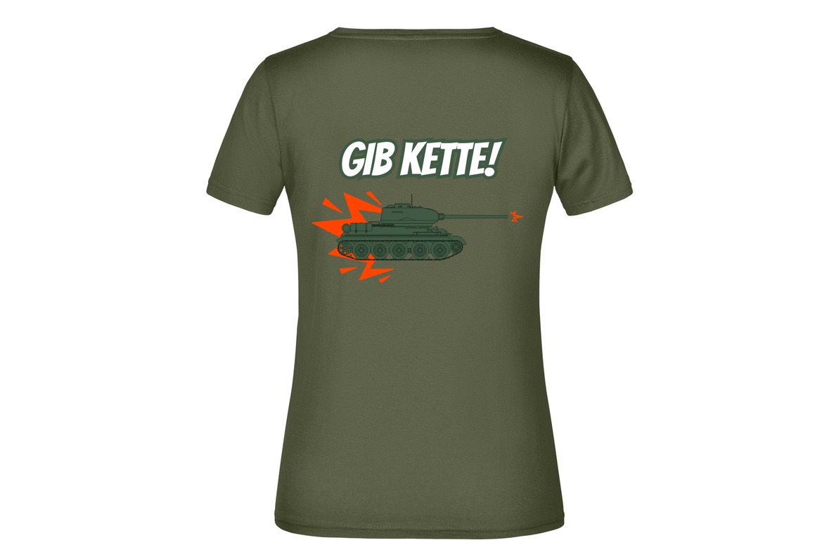 T-Shirt "Gib Kette!" für Damen hinten