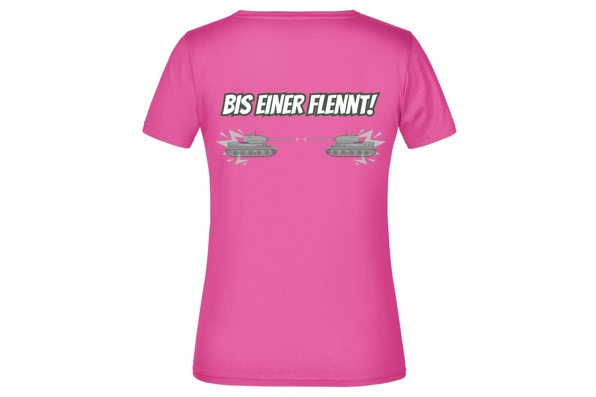 T-Shirt "Bis einer flennt!" für Damen hinten