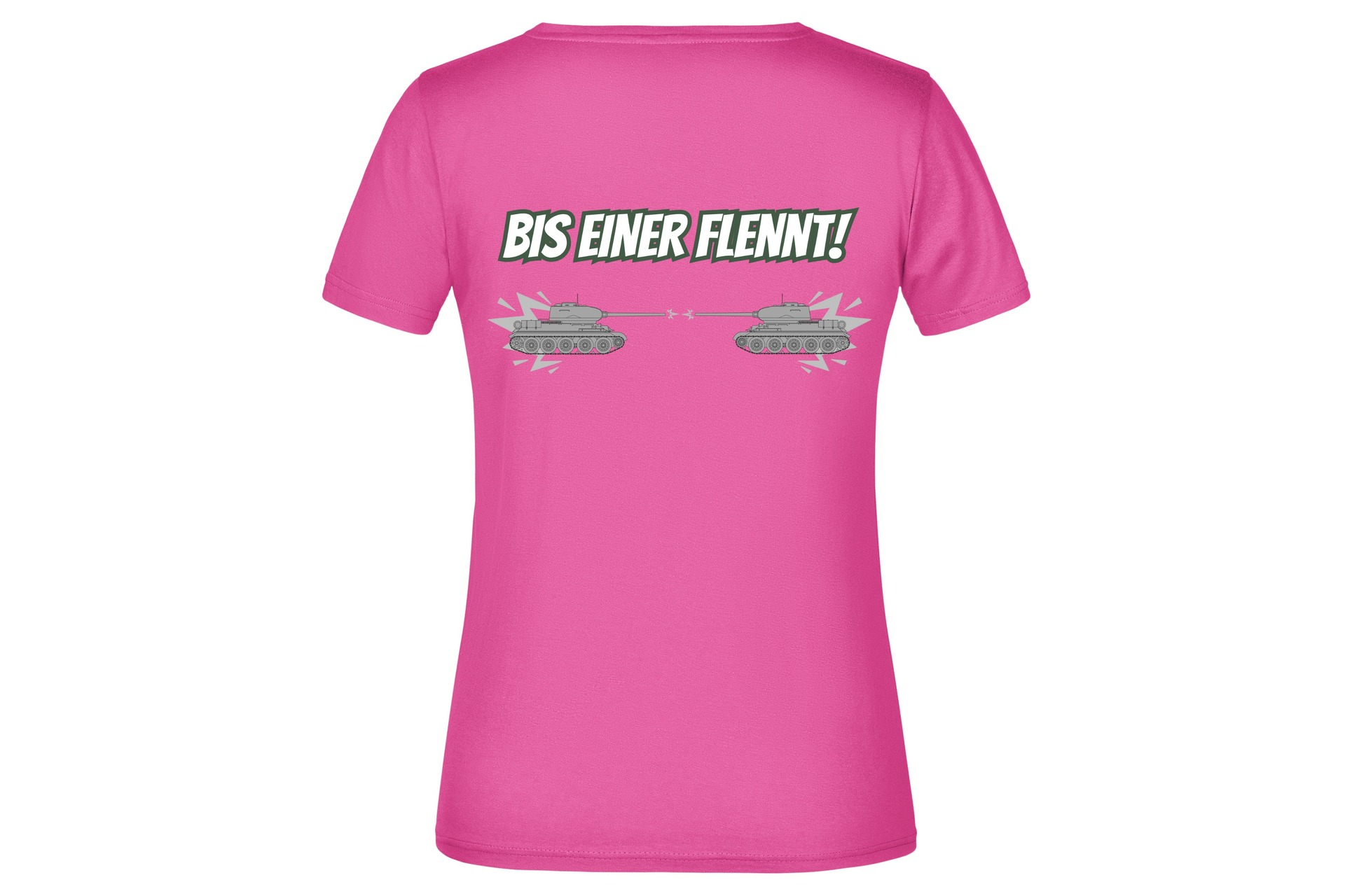 T-Shirt "Bis einer flennt!" für Damen hinten