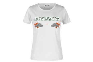 T-Shirt "Bis einer flennt!" für Damen vorn