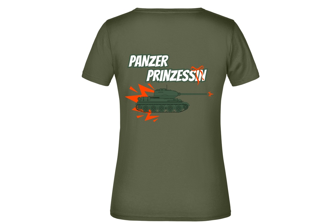 T-Shirt "Panzer Prinzessin" für Damen hinten